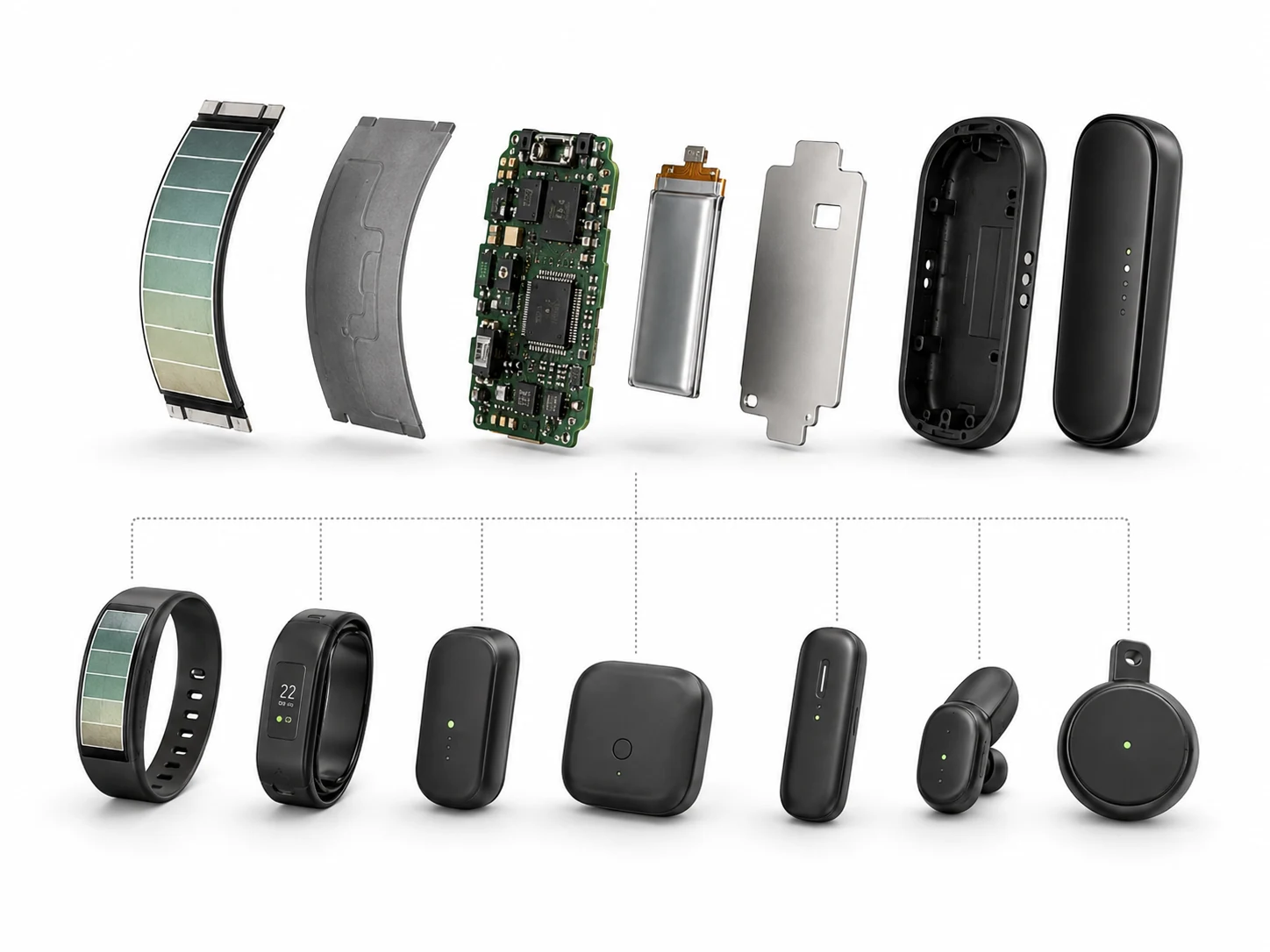 Exploded view of integrated Chidorinow platform components